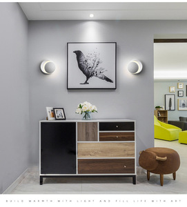 Applique murale LED carrée moderne <span class=keywords><strong>BAHE</strong></span> avec abat-jour en forme de lune en travertin, style Wabi-Sabi pour chambre à coucher, hôtel et couloir - Product Image 6