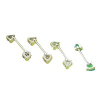 Par 14G en forma de corazón de acero inoxidable pezón uñas Sexy cuerpo accesorios gran circón leche anillo para Piercing de moda joyería