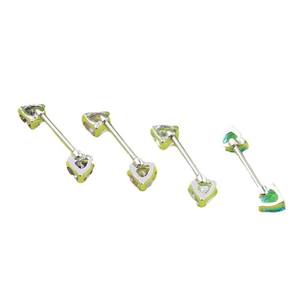 Par 14G <span class=keywords><strong>en</strong></span> forma de corazón de acero inoxidable pezón uñas Sexy cuerpo accesorios gran circón leche anillo para <span class=keywords><strong>Piercing</strong></span> de moda joyería - Product Image 4