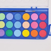 Produit chaud certifié 24 couleurs solide aquarelle demi-casseroles boîte en plastique ensemble de peinture avec Palette pour enfants école artiste voyage