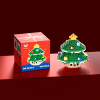 9049-9098 Père Noël Bonhomme de neige Sapin de Noël Élan en plastique ABS 100+ pièces Blocs de construction éducatifs DIY Briques Jouets Cadeaux pour
