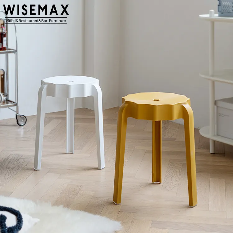 WISEMAX mobilya fabrikasından doğrudan satış ev İskandinav tarzı plastik kalınlaşmış tabure