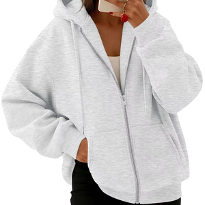 Sudadera con Capucha de Lana para Mujer, Otoño 2026, Estilo Holgado, Delgada, Cortavientos, Informal, con Logotipo - Product Image 1