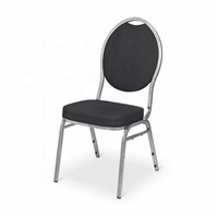 Chaises de banquet et de mariage en tissu noir empilables, durables, avec structure en acier inoxydable, design moderne, haute densité, directement de l'usine