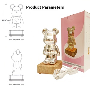 Luce notturna luminosa piccolo orso regalo Tanabata creativo <span class=keywords><strong>per</strong></span> <span class=keywords><strong>feste</strong></span> <span class=keywords><strong>di</strong></span> <span class=keywords><strong>compleanno</strong></span> lampada da comodino decorazioni - Product Image 4