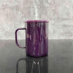 Taza de Vidrio para Sublimación de 17 oz, Estilo Macaron, con Tapa de PP de Color - Product Image 3