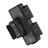 Câble Répartiteur Universel OBD2 1 vers 2, Adaptateur d'Extension OBDII 16 Broches 16 Cœurs avec Interface DC5521 pour Voiture, Camion, Véhicule Électrique