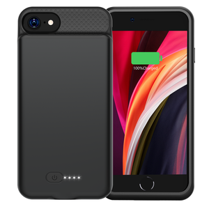 6000 mah ultra-dünne Silizium-TPU-Telefongehäuse-Leistungsbatterie für <span class=keywords><strong>iPhone</strong></span> 6/6S/<span class=keywords><strong>7</strong></span>/8/SE/SE2/SE3 Led Oberfläche kratzschutz - Product Image 1
