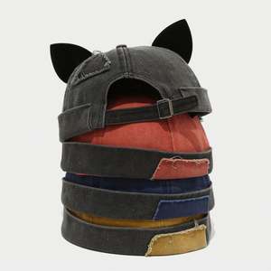 Gorra de Béisbol Vintage 2025 con Orejas de Zorro para Mujer, Estilo Hip-hop, Tejido Lavado con Costuras, Gorra Docker Linda - Product Image 1