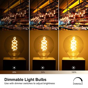 Bán Buôn Cổ Điển Phong Cách E26 E27 B22 Thay Đổi Độ Sáng <span class=keywords><strong>Edison</strong></span> Bóng Đèn Khói Màu Xám G80 <span class=keywords><strong>G95</strong></span> G125 4W 6W 8W <span class=keywords><strong>LED</strong></span> Xoắn Ốc <span class=keywords><strong>Filament</strong></span> Ánh Sáng Bóng Đèn - Product Image 5