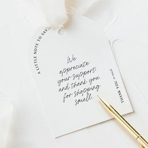 Etiquetas de agradecimiento, rectangulares de 2 x 3 con agujero preperforado para bodas, fiestas, baby showers, eventos |   Etiquetas Colgantes - Product Image 1