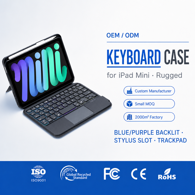 China Factory Direct Sales USB Type-C RGB Backlit Split Keyboard Case for iPad Mini 6 2021 118A