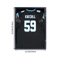 Cadre de présentation en bois rustique verrouillable pour maillot de sport, avec protection et cintre, pour maillot de football ou cadre photo - En stock