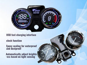 가토 250cc 프린스 오토바이 WH125-19 디지털 LCD 계기판 USB 시계 속도계 개조 - Product Image 6