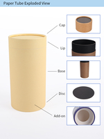 Tube en papier rond en carton biodégradable et personnalisable, écologique, pour les comprimés de dentifrice, les cosmétiques