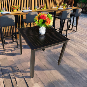Outdoor Furniture Modern Restaurant Metal Table Aluminum Outdoor <b>Square</b> Dining Table AL17 Outdoor Dining Table <b>Set</b> AL17 - Product Image 3