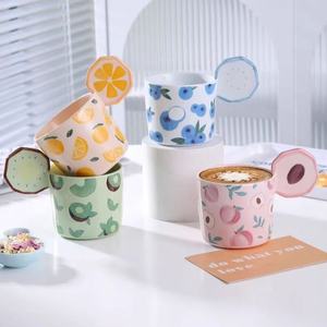 Mug <span class=keywords><strong>à</strong></span> fruits avec couvercle, <span class=keywords><strong>grande</strong></span> capacité, tasses <span class=keywords><strong>à</strong></span> <span class=keywords><strong>café</strong></span> en céramique, livraison gratuite, tasses <span class=keywords><strong>à</strong></span> petit-déjeuner originales, tasses <span class=keywords><strong>à</strong></span> thé inhabituelles - Product Image 1