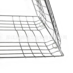 Clip de barbecue pliable chromé carré 40,8x22x2,6cm pour viande, légumes, poisson, cuisson en extérieur, pâtisserie, barbecue - Product Image 3