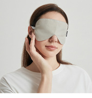 Masque pour les yeux en tissu tissé en fibre d'argent, réglable, respirant, relaxation, soulagement, noir, nuit, réutilisable, pour dormir