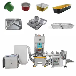 Full Automatic 3 Compartment Laminated Airline Sealable Disposable Food Aluminum Foil Container Making Equipment