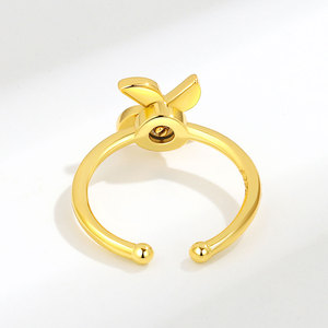 Colorful Drop Glue Windmill Anxiety Spin <b>Ring</b> Adjustable Copper Gold Plated <b>Stress</b> Relief Korean Jewelry Wholesale For Women - Product Image 4