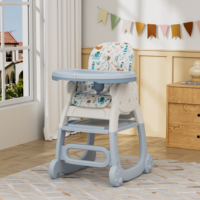 Chaise haute multifonctionnelle Clafbebe pour bébé, 4-en-1, convertible, réglable, inclinable, avec table à blocs de construction