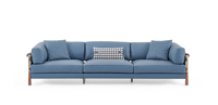 Canapé modulaire en cuir véritable de style classique original, design moderne minimaliste haut de gamme, en noyer d'Amérique du Nord, pour salon