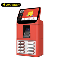 Station de Location de Batteries Externes OEM avec TPE PAX, Distributeur Automatique de Power Banks Partagées à 8 Emplacements pour Restaurants, Cafés et Bars