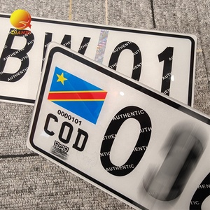 Plaque d'immatriculation de voiture souvenir de style nouveau RDC, en plastique acrylique réfléchissant de haute qualité, plaque d'immatriculation CGO <span class=keywords><strong>Congo</strong></span> - Product Image 1