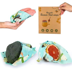 9 Pack Reusable <strong>Beeswax</strong> Wrap Cloth for Food 4 Styles Organic <strong>Beeswax</strong> <strong>Paper</strong> for 1L Birds+3M Radishes+3S Cacti+2S Leaves - Product Image 2