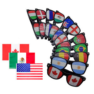 Lunettes personnalisées avec drapeau national, accessoires de fête pour les fans de la Coupe du Monde de football, impression de logo, cadre multicolore, promotion de haute qualité - Product Image 2
