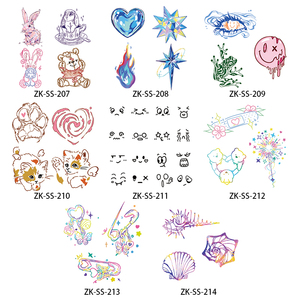 Adesivo per tatuaggio temporaneo per <span class=keywords><strong>bambina</strong></span>, colorato, a forma di cartone animato, impermeabile - Product Image 6