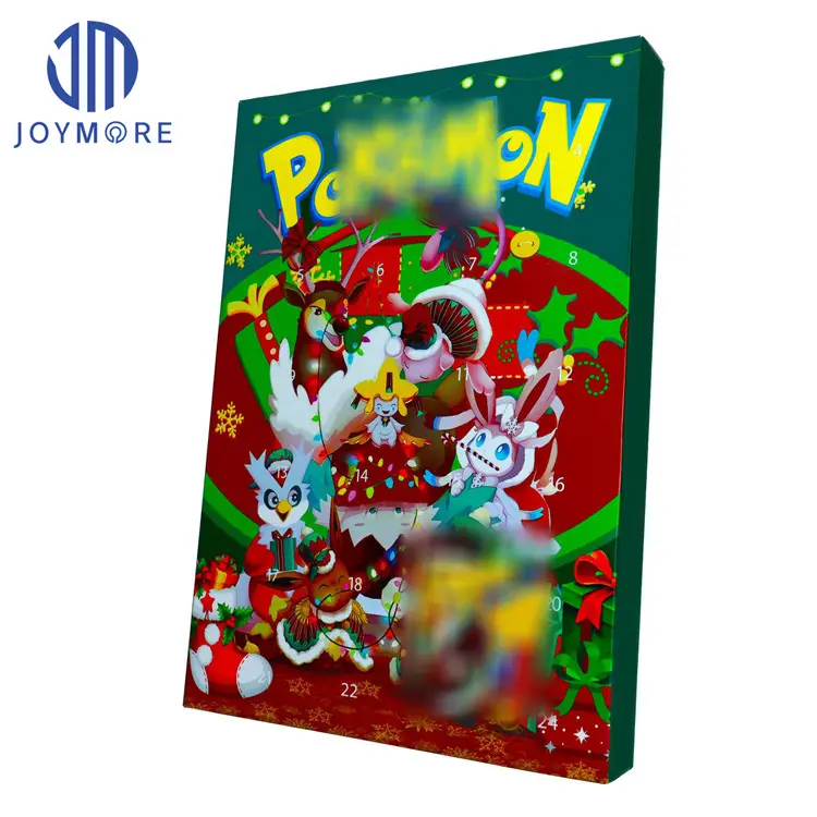 Calendriers de l'Avent JM 24pcs Boîte aveugle de Noël Boîte de calendrier de Noël monstre de poche Anime pika chu Boîtes mystère pour enfants