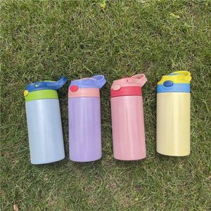 Botella Aislada Blanca de 12oz para Sublimación, Botella Recta para Niños, para Transferencia de Tinta por Sublimación, Impresión por Prensa de Calor, Manualidades - Product Image 1