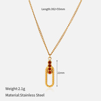 Colliers en chaîne dorée avec pendentif en strass, breloque goutte d'eau, anneaux entrelacés et fermoir trombone, bijoux délicats pour femme, cadeau