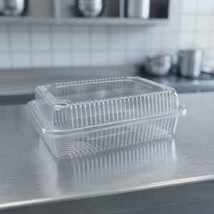 Tapa de PET transparente con bisagra, capacidad de 1250 ml / 42 oz, gama de tapas de PET con bisagra - Cajas de PET con bisagra al por mayor para panadería - Product Image 3