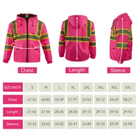 SMASYS rose hiver polaire doublure Construction veste de sécurité pour femmes taille réglable réfléchissant veste réfléchissante