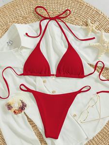 Conjunto de Bikini Sexy de Dos Piezas con Estampado para Mujer, Venta al por Mayor de Fábrica, Traje de Baño con Estampado para la Playa - Product Image 4