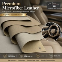 Cuir microfibre premium à grain fin 1,2 mm antidérapant et résistant aux rayures pour habillage de volant, sièges et panneaux de porte de voiture