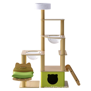 Árbol rascador para gatos, cama para gatos, poste rascador, árbol para gatos integrado, cápsula espacial para gatos, multicapa, para todas las estaciones - Product Image 1