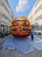 Modèle de hamburger gonflable géant personnalisé, résistant aux intempéries, accessoire durable pour les fêtes en plein air et les expositions dans les centres commerciaux