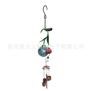Solar Flower Wind Chime Led Outdoor Garden Hanging <b>Light</b> With Solar <b>Panel</b> And Motion Sensor For Patio Decor - Product Image 4