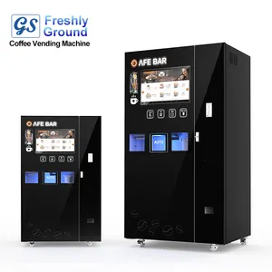 New Upgraded Painel De Vidro Temperado Totalmente Automático Multifunções Café Vending Machine com Cubos De Gelo