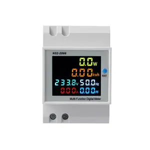 6 in1 DIN Rail Electric Multifunction Power Meter Panel LCD Energy Digital Display Voltage Current Meter