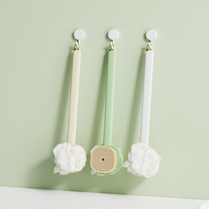 Long Handle PP Cleaning <b>Brush</b> with Nylon Bristles and Rubbing Function for <b>Back</b> and Painless Bathroom Use - Product Image 1