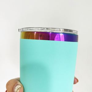 8pack Custom logo Insulated 20oz Colorful Powder Coated rainbow Plated <b>Tumbler</b> <b>with</b> Colored <b>Straw</b> for Best Value Gifts - Product Image 4