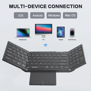 JOMAA Ergonomic Portable BT Dual Mode <b>Wireless</b> RGB Backlit <b>Keyboard</b> Touchpad&Number Keypad Rechargeable Folding <b>Keyboard</b> - Product Image 2