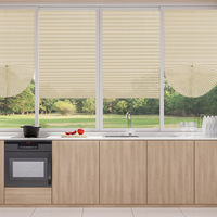 Rideau plissé en polyester non tissé transfrontalier, design à cent plis, style moderne, motif feuille de saule, respirant, semi-occultant