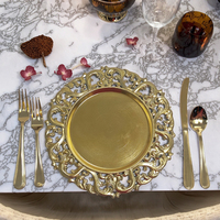 Assiettes rondes jetables en PP de 13 pouces pour mariage, option logo personnalisé, non toxiques, écologiques, design solide, luxe, durables