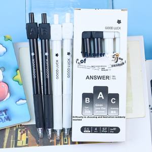 Bolígrafo de Gel de prensa de puerta de respuesta creativa de alto valor de <span class=keywords><strong>Yan</strong></span>, bolígrafo de plástico negro de 0,5mm para examen de estudiantes - Product Image 3